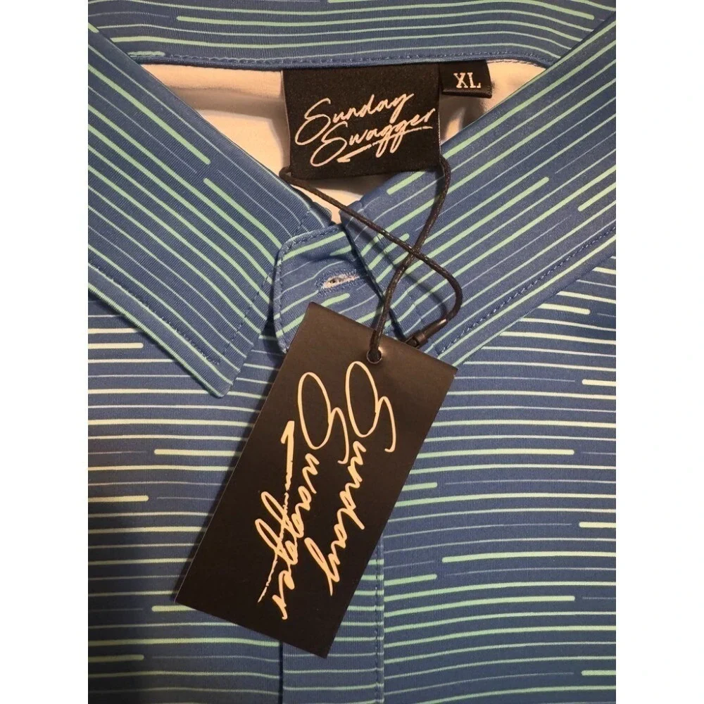 NWT Sunday Swagger Los Angeles Mad Drops Polo Shirt Mens size XL pickle ball MLP